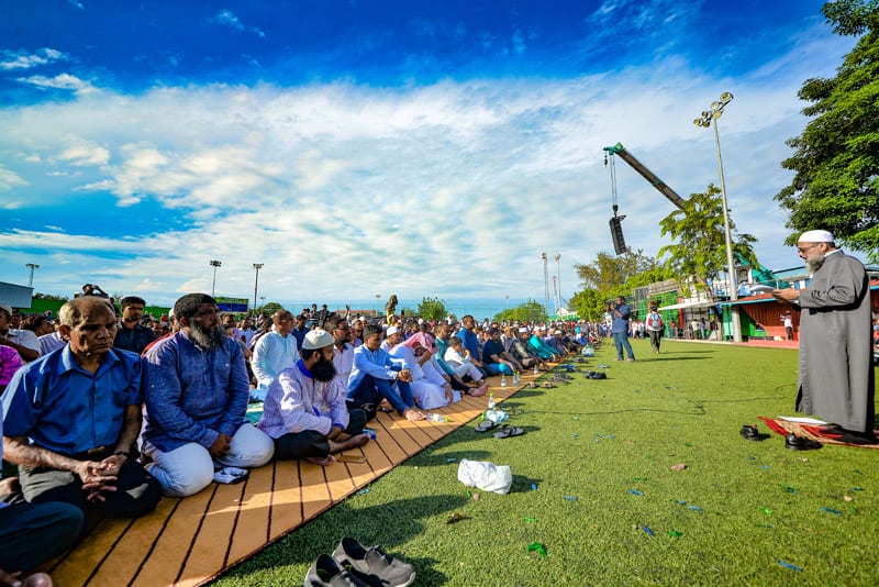 Prayers on the morning of Eid-al-Fitr (Kuda-Eid) in the Maldives