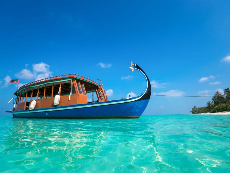 Dhoni - a traditional Maldivian wooden boat
