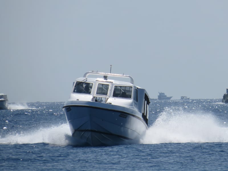 Speed boat - a fast way to travel by sea in the Maldives